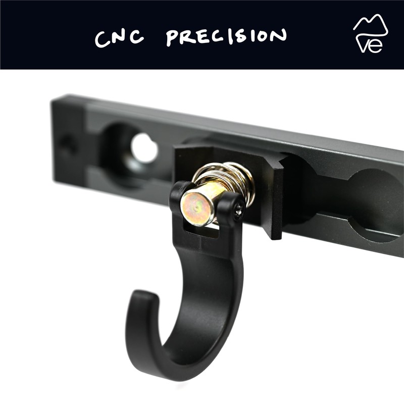 VanEssential Venture L-Track Spring Loaded Adjustable Gear Hook - Black