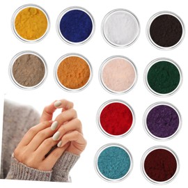IWOWHERO 2Sets Colors Plush Nail Powder for Nail Art Decoration Delicate Nail Powder Decors for Manicure Supplies for Creative Nail Designs