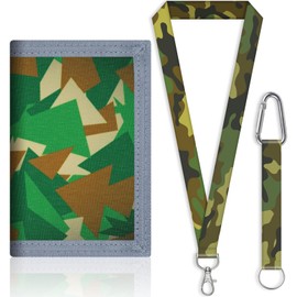 JONYEE Kids Wallets for Boys Ages 4-18 Trifold, Toddler/Youth Wallet for Boys with Zippered Coin Pocket and Card Holders, Novelty Wallet for Childrens Birthday Gifts, 24001 Triangler Green&Yellow,