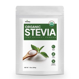Viccoky Organic Stevia Powder, Pure Stevia Extract, Sugar-Free & 0 Calories, No Additives, Sugar Substitute, Natural Sweetener, 10oz (284g)