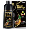 Black Hair Dye Shampoo 3 in 1, Shampoo para Canas
