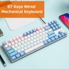 iBlancod K87 87 Keys Wired Mechanical Keyboard Metal Panel Two-color