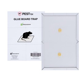 Pest Tek 8.5 x 6.5 Inch Glue Trap, 1 Disposable Glue Board - Ready-to-Use, Pre-Baited Adhesive, Paper Bond Trap, Odorless, for Mice, Rats, Snakes, and Roaches - Restaurantware