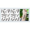 2 Blätter Temporäres Feder Tattoo Fake Tattoo total 28 Feder