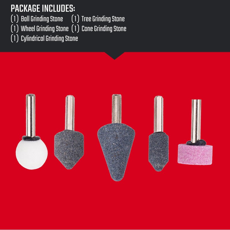 CRAFTSMAN 5-Piece Grinding Stones, 1/4-Inch Shank, 25,000 RPM, for Angle
