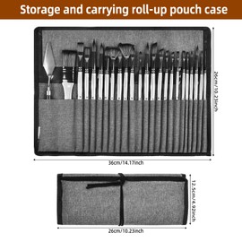 CEOTIS Beginner-friendly 24Pcs Art Paint Brush Set, Professional Acrylic Paint Brushes with a Complete Range of Sizes, Perfect for Artists' Watercolour Painting, Canvas Painting, Painting Canvas White