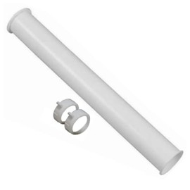 HIGHCRAFT Plastic Double-End Flanged Tailpiece 1-1/2" x 16" White Plastic Tubular Flanged Sink Tailpiece for Kitchen Sink Applications, Nuts and Washers Included