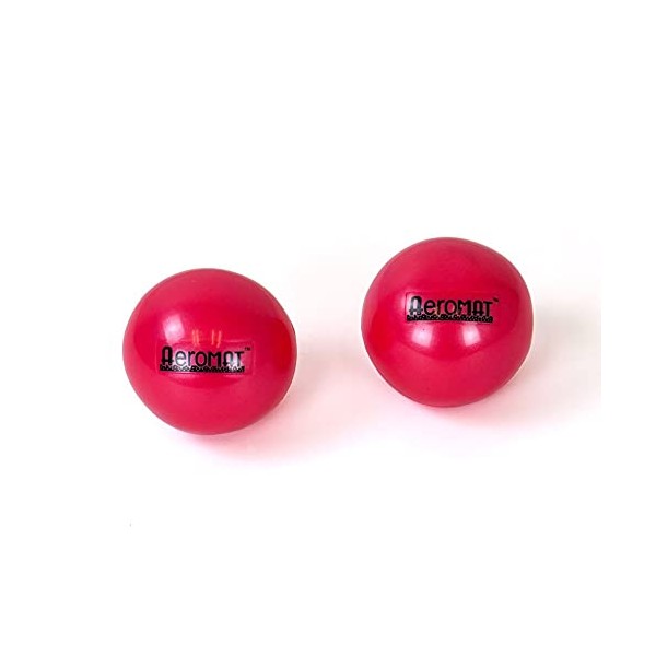 AEROMAT Mini Weight Balls - Come in Pairs - 3.5" Diameter - 2 lbs - Red - Intended for Strength Training /Rehabilitation Exercises