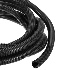 DMiotech 8m Wire Loom Split Tubing 19mm, Cord Protectors from Pet Flexible Conduit Cable Management for Office, Home, Garden, Black