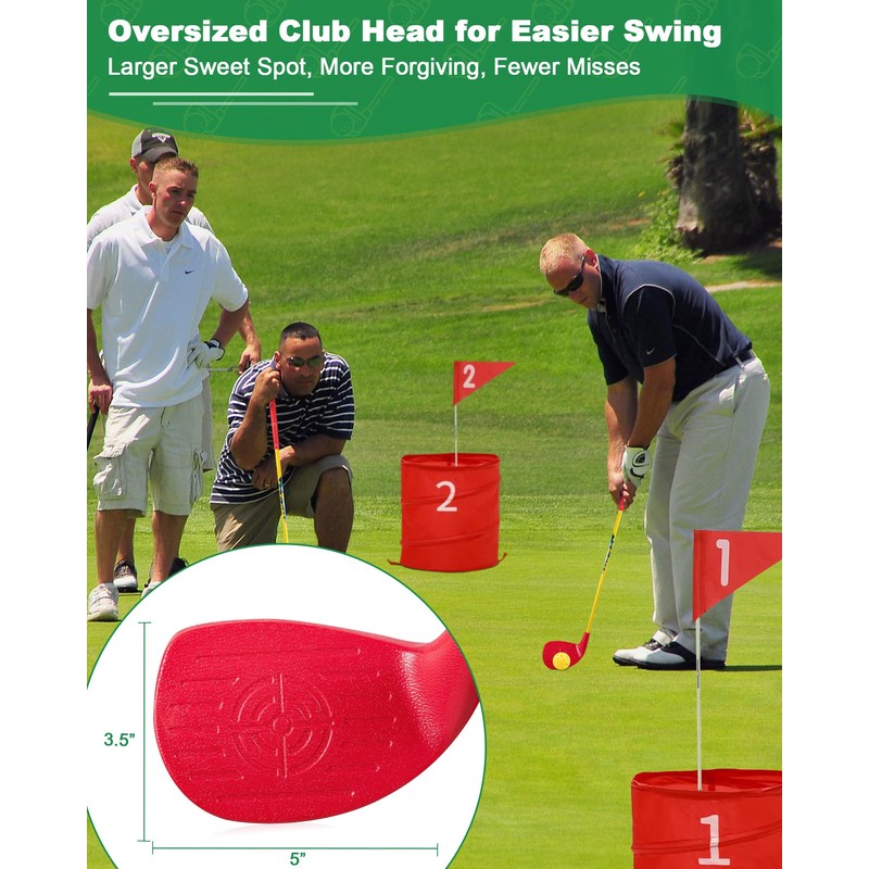 6 Pack Oversized Red Golf Clubs Lightweight Carbon Shaft Built