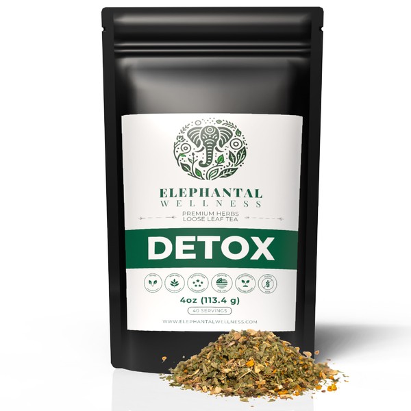 Elephantal Wellness Organic Daily Detox Tea - Liver Detox, Blood