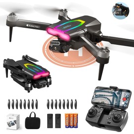 Drone with Camera for Adults 1080P HD Dual Rudder Eletric Adjust, Mini Drone with Obstacle Avoidance 50 Min Long Flight Time,Foldable RC Quadcopter with Brushless Motor for Beginner,Dual Camera Drone from Techwonderz