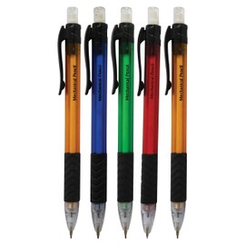 ZOFAX 0.5mm Mechanical Pencils, SUPREME-RT, Pack of 5, Propelling Pencils, Soft Grip, Sketch Write Draw, Black Ball Pen (Value Pack)