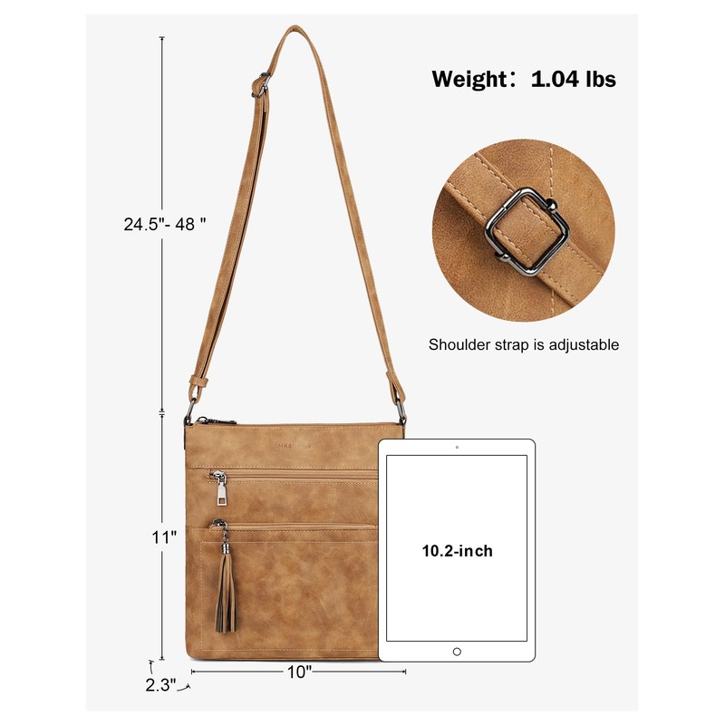 MASINTOR Crossbody Purses for Women, Multi Pocket Casual Crossbody Bag,