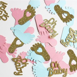 Gender Reveal Confetti,Light Pink And Light Blue Confetti,Confetti For Table Decor 100PCS