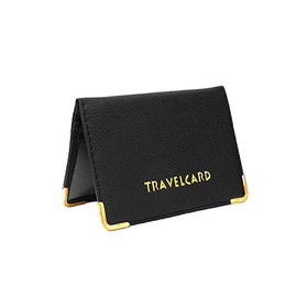 Black Faux Leather Travel Card Wallet ID, Railcard, Bus Pass Holder Slim and Stylish
