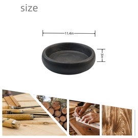 GYHJA Wooden Decorative Bowl For Home Decor Handmade Rustic serving Key Bowls For Entry Coffee Table Decor Large Black, ZH-0000