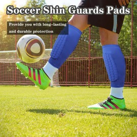 Soccer Shin Guards Pads for Kids Youth Adult, Espinilleras De Futbol para Hombres, Calf Compression Sleeve with Honeycomb Pads, Protective Soccer Gear for Boys, Girls