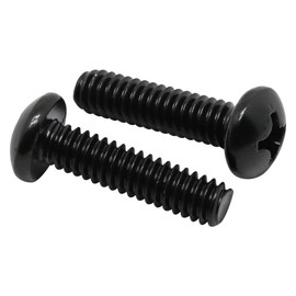 1/4-20 x 1-1/4" (1/2" to 2" Available) Pan Head Machine Screws, Full Thread, 304 Stainless Steel 18-8, Black Oxide, 25 PCS