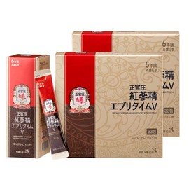 正官庄 (ジョンガンジャン) 紅参精エブリタイムV (バリュー) 紅参(ホンサム) 6年根 高麗人参 濃縮 スティック サプリ 66包 (10ml×33包 × 2個セット) 国内正規品