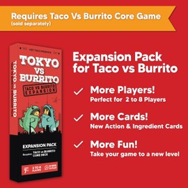 Taco vs Burrito Tokyo Expansion Pack - Fun Family Game for Kids & Adults, Ideal for Family Game Nights, Board & Card Game, Perfect Idea, Requires Core Game