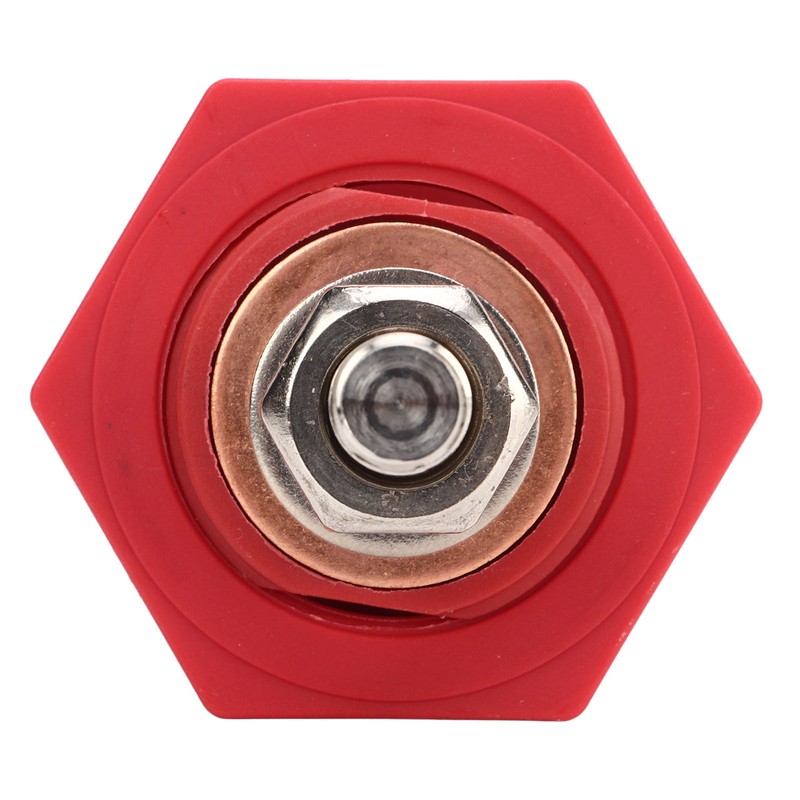 1Pair Thru Panel Battery Terminal Connectors 3/8 In Black Red