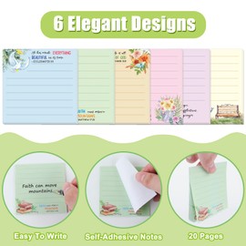 30 Pack Bible Sticky Notes - 600 Sheets Christian Notepads Inspirational Sticky Notes Religious Bible Verse Quotes Notepads for Message Reminder Gifts Diary Lists Schedules Studying Office School