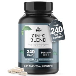 LIFE 360+ Zinc Blend | 240 cápsulas | 480mg por porción