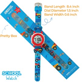Preschool Collection Monster Truck 3D Digital Light Up Watch for Boys, Kids, Children, Kids - Waterproof - School Watch