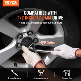 VEVOR Spindle Nut Socket Tool Kit - 1/2 inch Drive 6 Piece Axle Hub Nut Socket Axle Spindle Nut Retainers Remover with Storage Case for Toyota, Ford, 4WD Vehicles and GM Vehicles