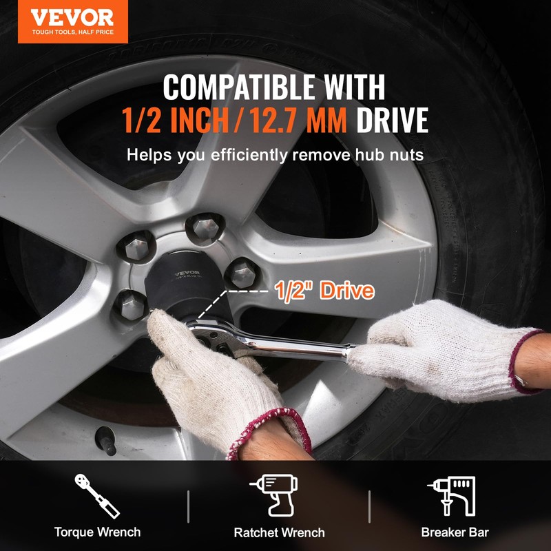 VEVOR Spindle Nut Socket Tool Kit - 1/2 inch Drive