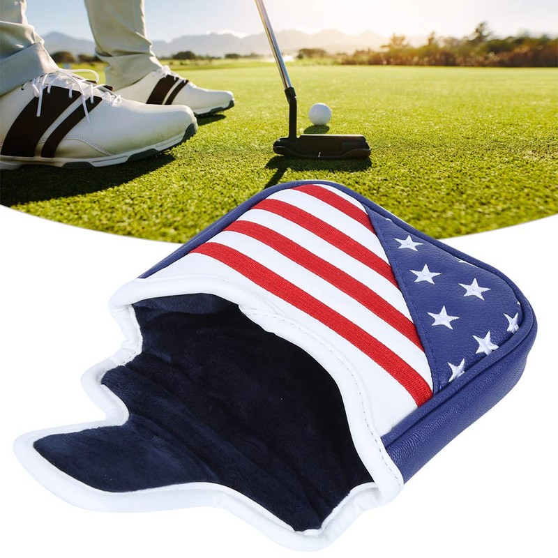 PU Waterproof Mallet Putter Cover, Golf Putter Head Cover with