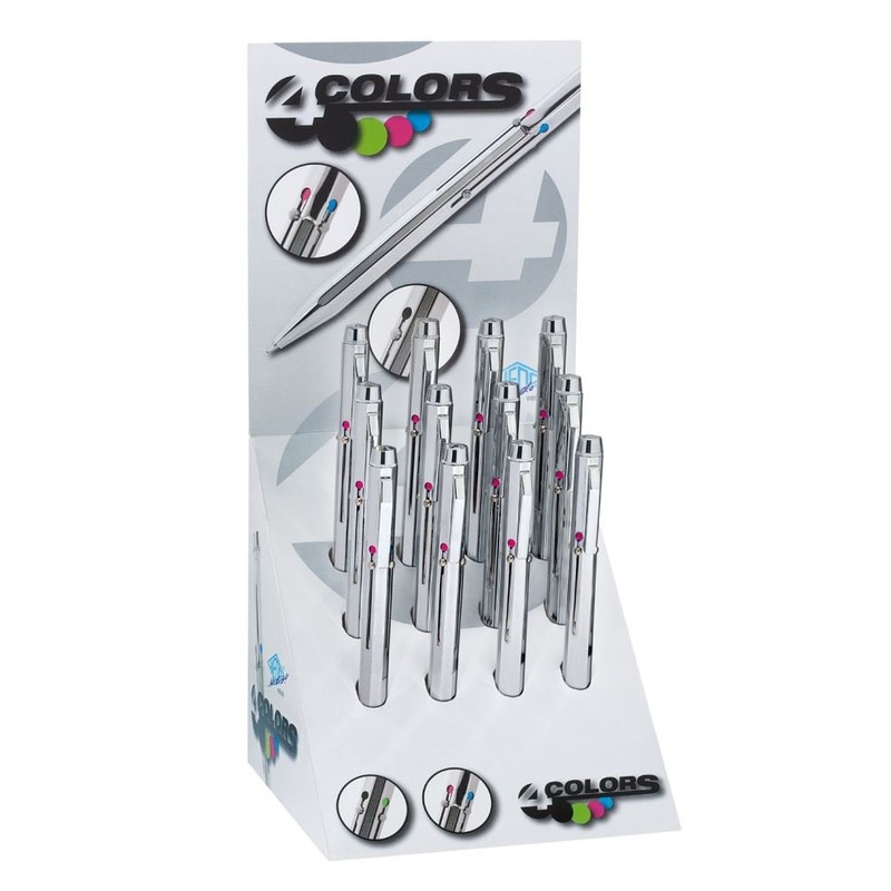 WEDO 930814 Retractable Pen with 4 Interchangeable Colours,Display