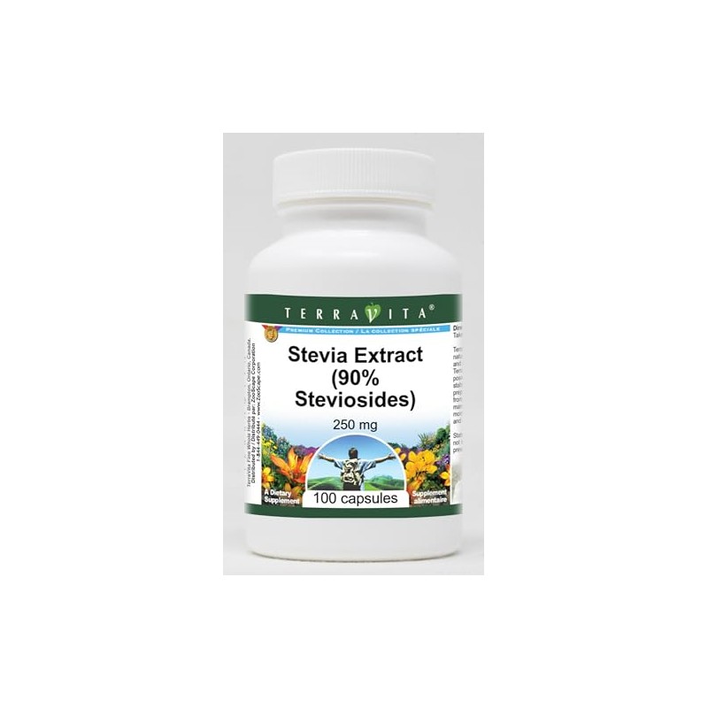 Stevia Extract (90% Steviosides) - 250 mg (100 Capsules, ZIN: