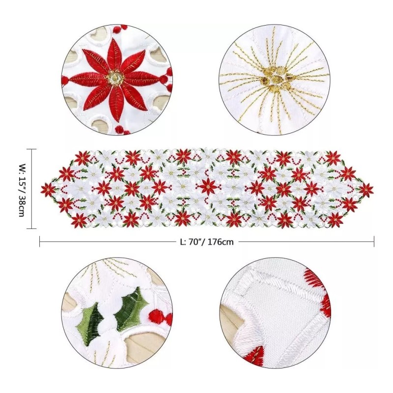 Camino De Mesa Bordado De Navidad Camino De Mesa De