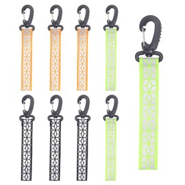 9Pcs Reflective Pendants, Safety Reflective Keychain Pendant, Reflector Pendant Reflective Tags Reflective Key Fob for Backpack for Clothes Cycling Walking Running (Various Colours)