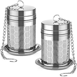 U Chef Infusores de Té para té suelto, Set de 2 Coladores de Té de Acero Inoxidable 18/8, Filtro de té de Malla extra fina para preparar té, especias y condimentos
