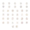 Craftdady 92pcs Freshwater Shell Alphabet Pendants Flat Round White Shell