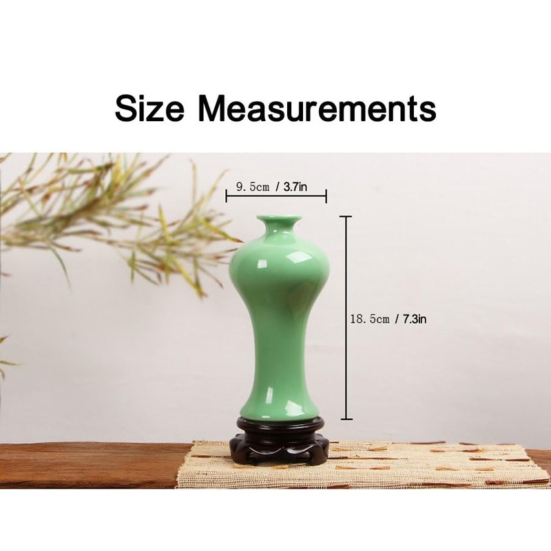 Celadon Porcelain Vase,Jade Green Big-Head Flower Vase,龙泉青瓷花瓶 (Plum Green(Hacking Pieces))