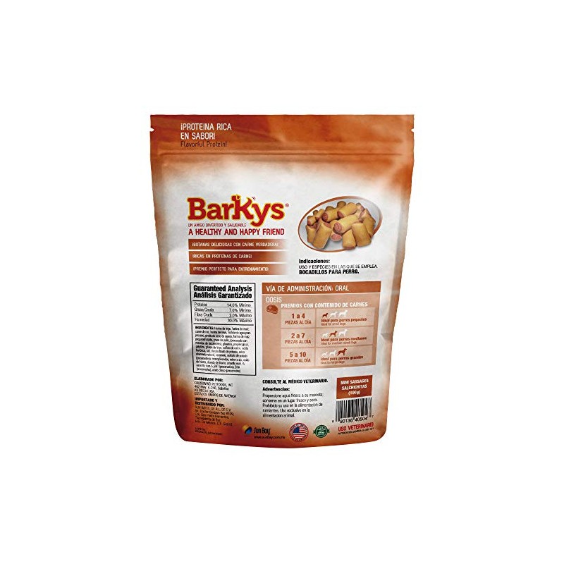 Barkys 0504 Mini Salchichita, Sabor a Carne, 100 gr
