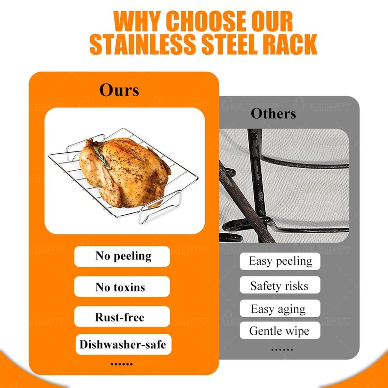 Stainless Steel Turkey Baking Roaster Pan Roasting Pan with V