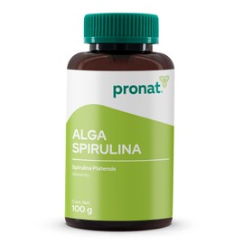 PRONAT | Alga Spirulina 100% Pura en Polvo, Suplemento Alimenticio, Alimento, Bote con 100 gramos