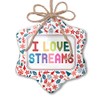NEONBLOND Christmas Ornament I Love Streams,Colorful Red White Blue Xmas