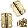 Decorative 90° Stop Hinges, Brass, Pair