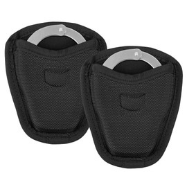 Open Top Handcuff Case, Handcuff Holder for Duty Belt, Nylon Cuff Pouch Law Enforcement Accessories (2 PCS)