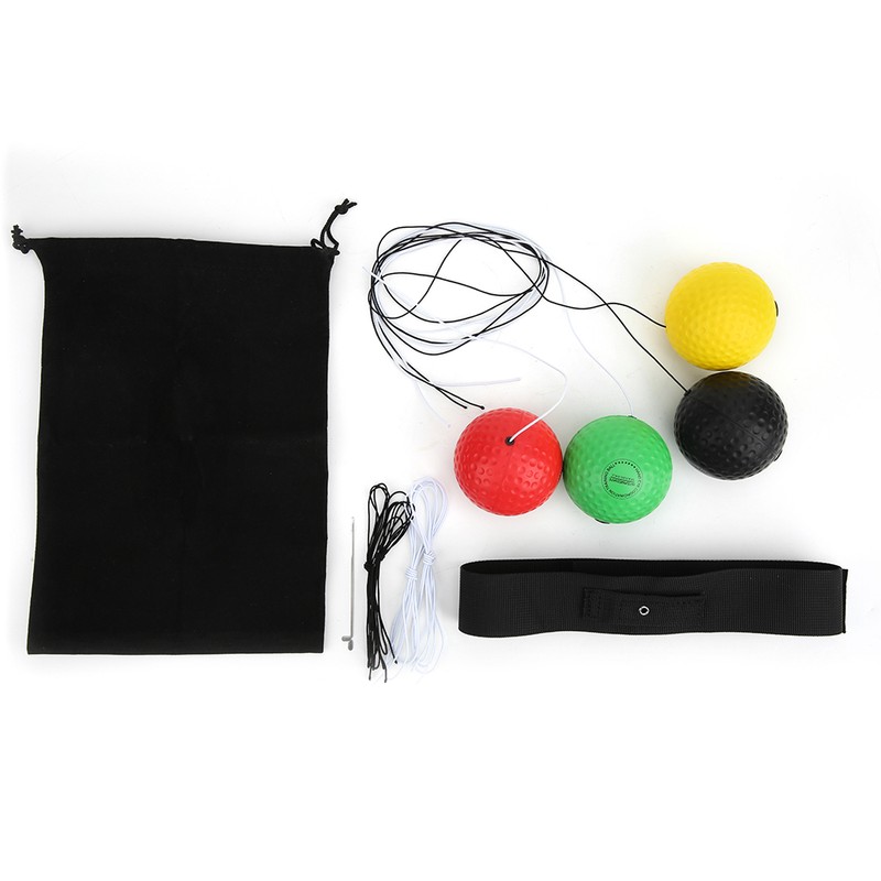 4 Balls Boxing Training Ball HeadMounted Adjustable Pu Foam Sports