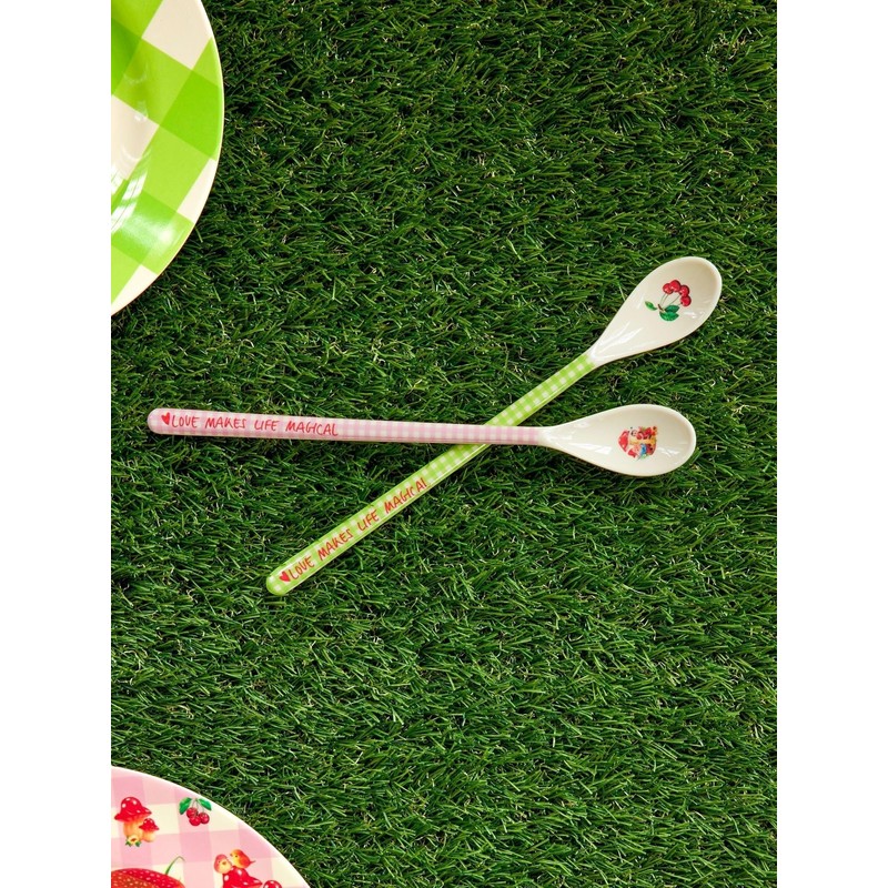 Rice Latte Melamine Spoon Love Therapy Print Set of 2