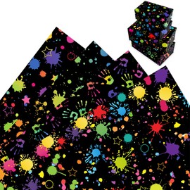 MORAINJAY 12 Sheets Neon Wrapping Paper, Fluorescent Gift Wrap for Birthday, Party, Art Themed Present Wrapping Paper 68 x 50cm