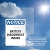 Battery Disconnect Inside OSHA Notice Vinyl Decal Label 18 Inch