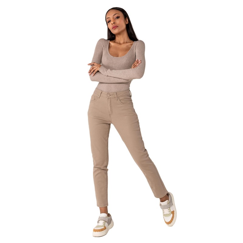 Nina Carter P210 Women's Mom Jeans High Waist Jeans Distressed